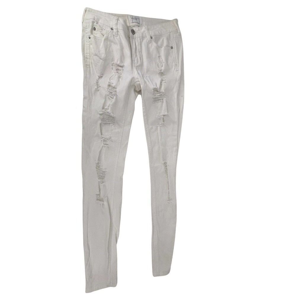 Celebrity Pink Jeans White Distressed Skinny Stretch Juniors Size 1 Womens 25